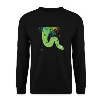Schlange - Unisex Pullover - Schwarz - Vorne - Alina (178cm) & Michal (187cm)