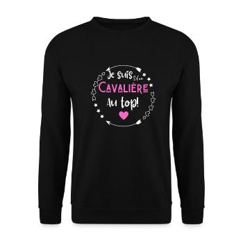 Je suis une cavalière au top - Sweat-shirt Unisexe - noir - Devant - Alina (178cm) & Michal (187cm)
