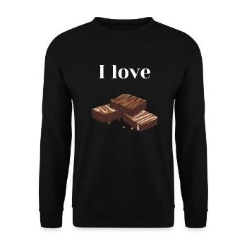 I love brownies - Unisex Pullover - Schwarz - Vorne - Alina (178cm) & Michal (187cm)