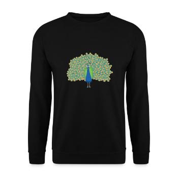 Peacock - Unisex Sweatshirt - black - Front - Alina (178cm) & Michal (187cm)