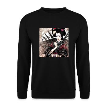 Geisha sombre sombre mystérieuse femme japonaise - Sweat-shirt Unisexe - noir - Devant - Alina (178cm) & Michal (187cm)