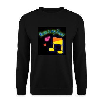 Music is my Heart - Unisex Pullover - Schwarz - Vorne - Alina (178cm) & Michal (187cm)
