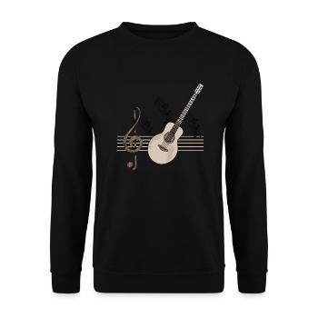 Gitarre - Unisex Pullover - Schwarz - Vorne - Alina (178cm) & Michal (187cm)