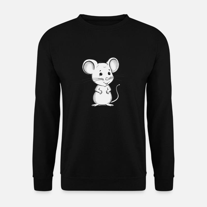 Tiny Mouse - Cute and Curious - Unisex Sweatshirt - black