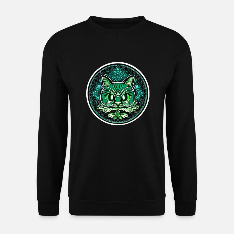 chat mandala couleur - Sweat-shirt Unisexe - noir