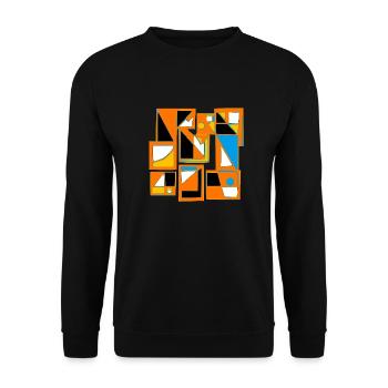 Abstract design style 70 s - Unisex Sweatshirt - black - Front - Alina (178cm) & Michal (187cm)