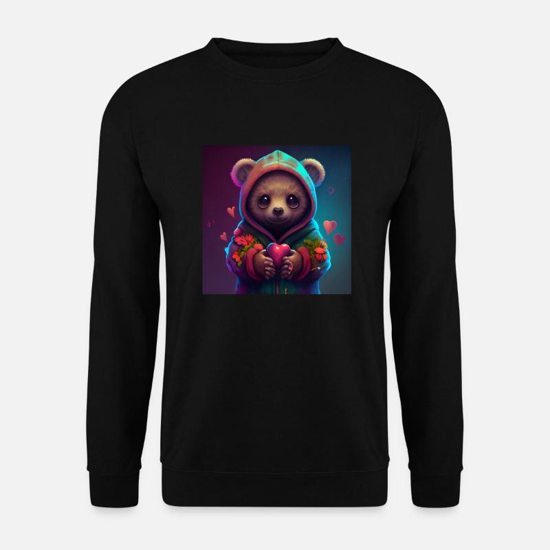 adorable cute teddy bear - Unisex Pullover - Schwarz