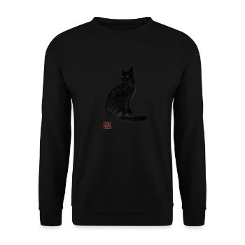 black cat - Sweat-shirt Unisexe - noir - Devant - Alina (178cm) & Michal (187cm)