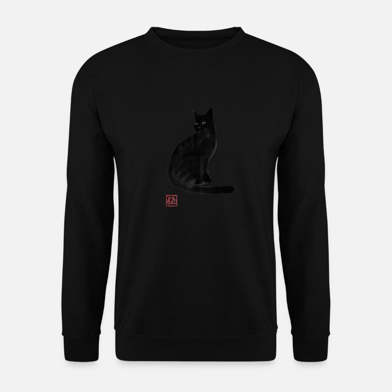 schwarze Katze - Unisex Pullover - Schwarz