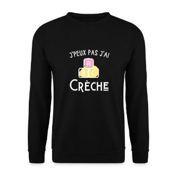 je peux pas j'ai crèche - Sweat-shirt Unisexe - noir - Devant - Alina (178cm) & Michal (187cm)