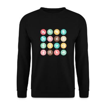 Arkoz Paco Clothing - Fake Alphabet - Sweat-shirt Unisexe - noir - Devant - Alina (178cm) & Michal (187cm)
