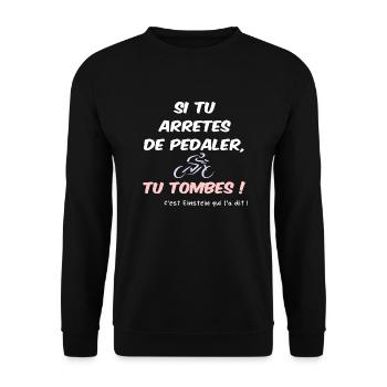 Pédaler sans tomber humour - Sweat-shirt Unisexe - noir - Devant - Alina (178cm) & Michal (187cm)