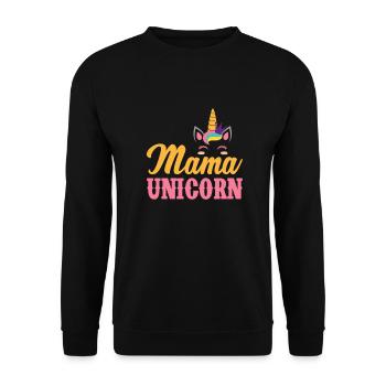 Maman Licorne - Sweat-shirt Unisexe - noir - Devant - Alina (178cm) & Michal (187cm)