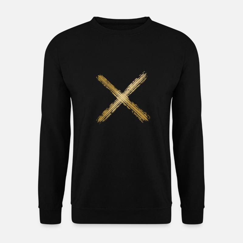 Kreuz golden - Unisex Pullover - Schwarz