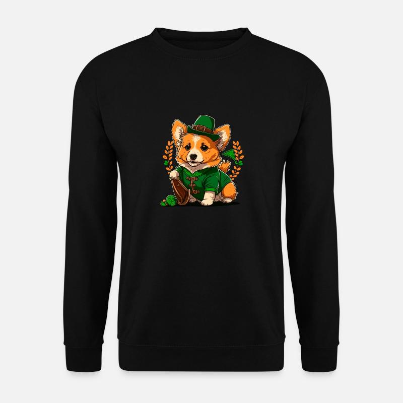 Leprechaun Corgi - Unisex Pullover - Schwarz