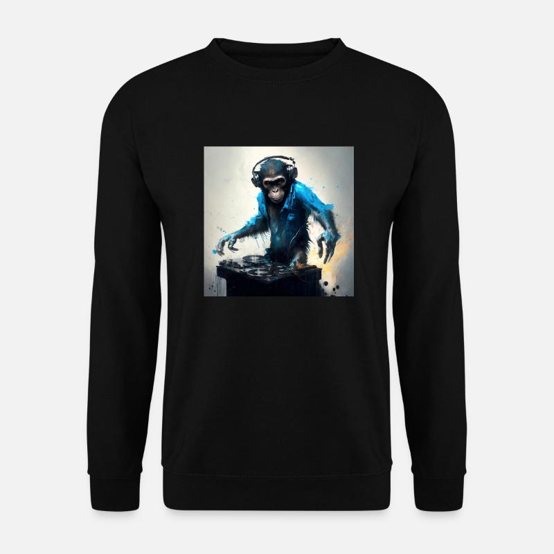 ein Affe, der DJ ist - Unisex Pullover - Schwarz