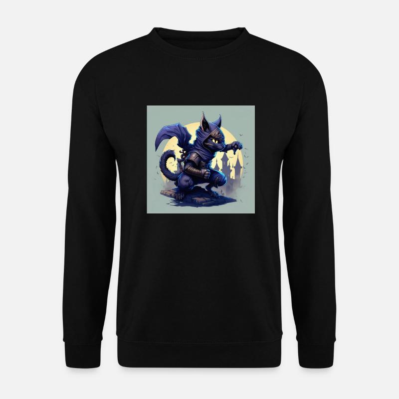 Ninja Katze - Unisex Pullover - Schwarz