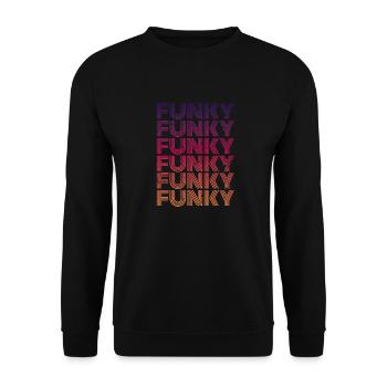 Funky Music Retro - Unisex Sweatshirt - black - Front - Alina (178cm) & Michal (187cm)