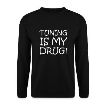 Tuning is my Drug Auto Turbo Leidenschaft Geschenk - Unisex Pullover - Schwarz - Vorne - Alina (178cm) & Michal (187cm)