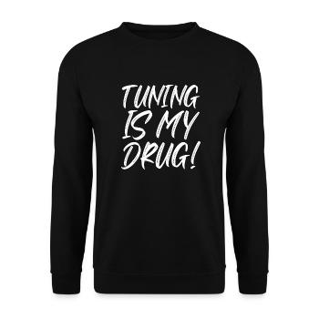 Tuning is my Drug Auto Turbo Leidenschaft Geschenk - Unisex Pullover - Schwarz - Vorne - Alina (178cm) & Michal (187cm)