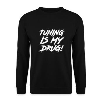 Tuning is my Drug Auto Turbo Leidenschaft Geschenk - Unisex Pullover - Schwarz - Vorne - Alina (178cm) & Michal (187cm)