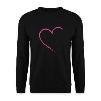 Coeur Cœurs Bonheur Amitié Cadeau familial - Sweat-shirt Unisexe - noir - Devant - Alina (178cm) & Michal (187cm)
