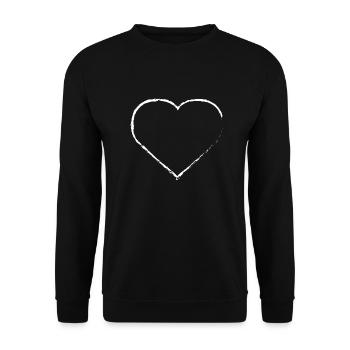 Coeur Cœurs Bonheur Amitié Cadeau familial - Sweat-shirt Unisexe - noir - Devant - Alina (178cm) & Michal (187cm)