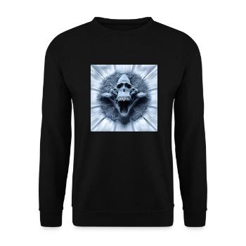 Affenschädel, Monkey Skull, Schädel, Digital Art - Unisex Sweatshirt - black - Front - Alina (178cm) & Michal (187cm)