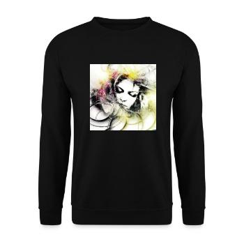 Art numérique mystique fantôme blanc - Sweat-shirt Unisexe - noir - Devant - Alina (178cm) & Michal (187cm)