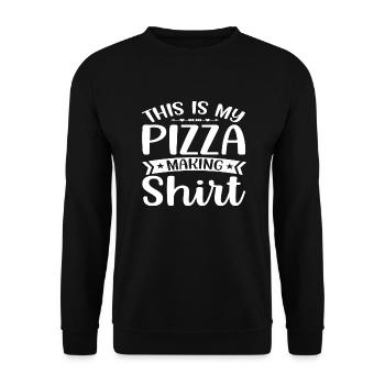 This is my Pizza making Shirt - Unisex Pullover - Schwarz - Vorne - Alina (178cm) & Michal (187cm)