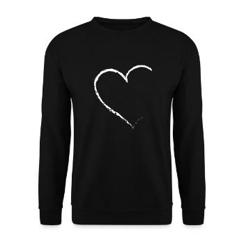 Coeur Cœurs Bonheur Amitié Cadeau familial - Sweat-shirt Unisexe - noir - Devant - Alina (178cm) & Michal (187cm)