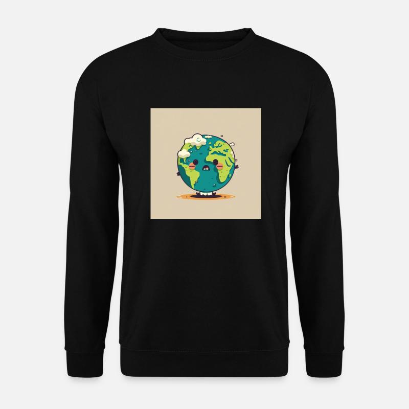 Ein niedlicher Planet Erde - Unisex Pullover - Schwarz