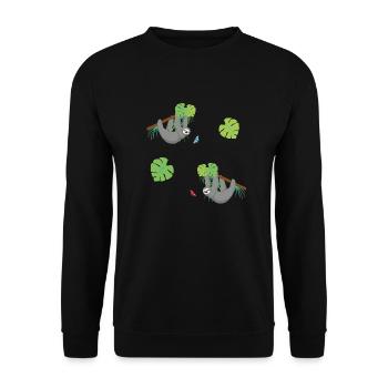 Faultiere - Unisex Pullover - Schwarz - Vorne - Alina (178cm) & Michal (187cm)