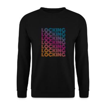 Locking Funk Style Retro - Unisex Pullover - Schwarz - Vorne - Alina (178cm) & Michal (187cm)