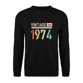 Cassette vintage 1974 - Sweat-shirt Unisexe - noir - Devant - Alina (178cm) & Michal (187cm)