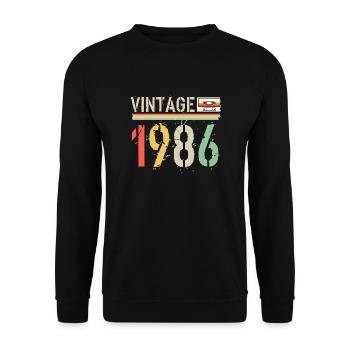 Vintage-Kassette 1986 - Unisex Pullover - Schwarz - Vorne - Alina (178cm) & Michal (187cm)