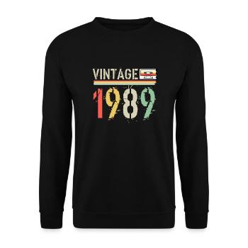 Cassette vintage 1989 - Sweat-shirt Unisexe - noir - Devant - Alina (178cm) & Michal (187cm)