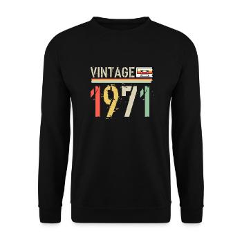 Cassette vintage 1971 - Sweat-shirt Unisexe - noir - Devant - Alina (178cm) & Michal (187cm)