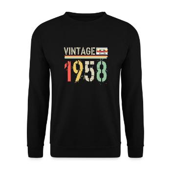 Vintage cassette 1958 - Unisex Sweatshirt - black - Front - Alina (178cm) & Michal (187cm)