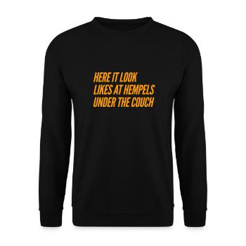 wie bei Hempels unterm Sofa - Unisex Pullover - Schwarz - Vorne - Alina (178cm) & Michal (187cm)