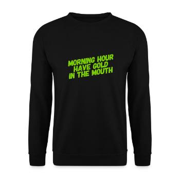 ich bin ein Frühaufsteher - Unisex Pullover - Schwarz - Vorne - Alina (178cm) & Michal (187cm)