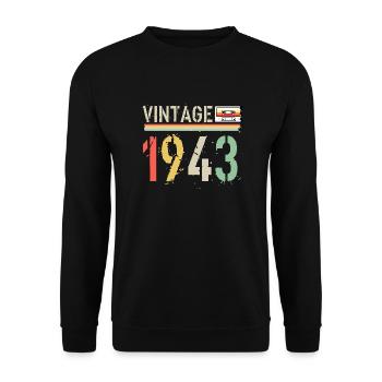 Cassette vintage 1943 - Sweat-shirt Unisexe - noir - Devant - Alina (178cm) & Michal (187cm)