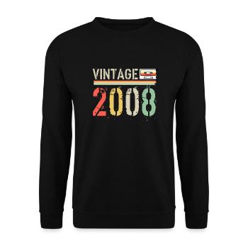 Cassette vintage 2008 - Sweat-shirt Unisexe - noir - Devant - Alina (178cm) & Michal (187cm)