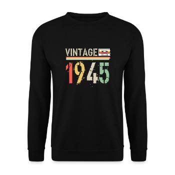 cassette vintage 1945 - Sweat-shirt Unisexe - noir - Devant - Alina (178cm) & Michal (187cm)