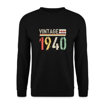 Cassette vintage 1940 - Sweat-shirt Unisexe - noir - Devant - Alina (178cm) & Michal (187cm)