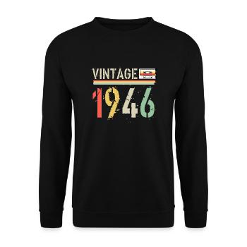 Cassette vintage 1946 - Sweat-shirt Unisexe - noir - Devant - Alina (178cm) & Michal (187cm)
