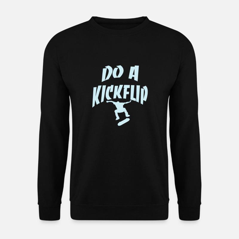 Machen Sie einen Kickflip Blue - Unisex Pullover - Schwarz