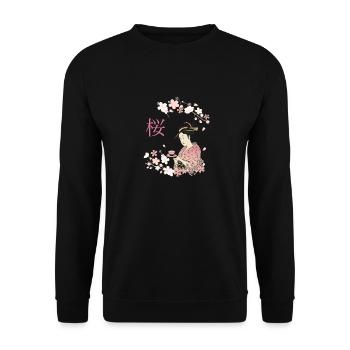 Sakura-Geisha Sakura Geisha - Unisex Sweatshirt - black - Front - Alina (178cm) & Michal (187cm)