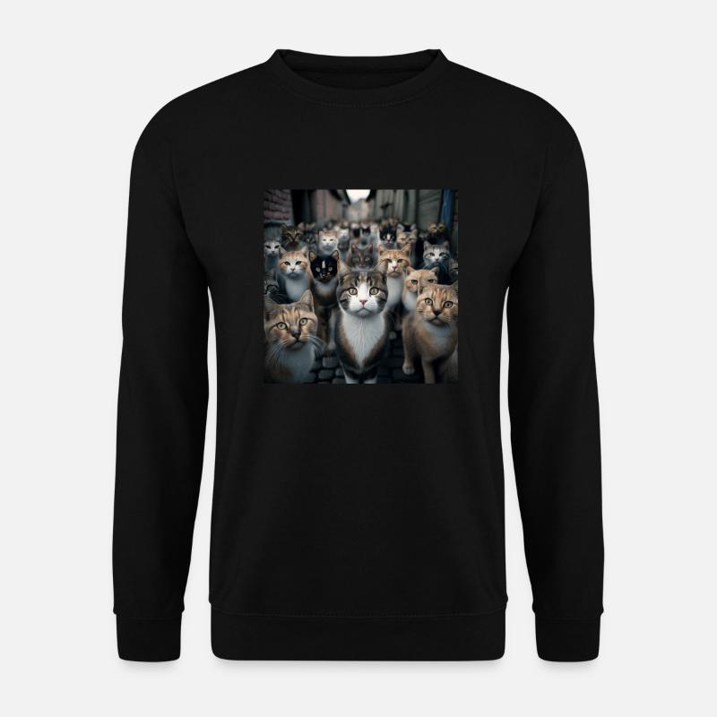 Katze Straße - Unisex Pullover - Schwarz