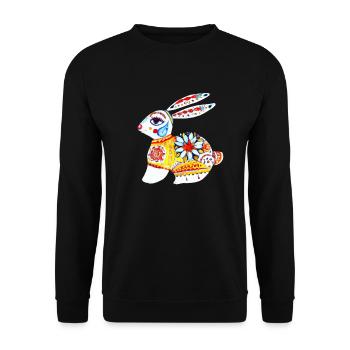 Lapin de Pâques - Sweat-shirt Unisexe - noir - Devant - Alina (178cm) & Michal (187cm)